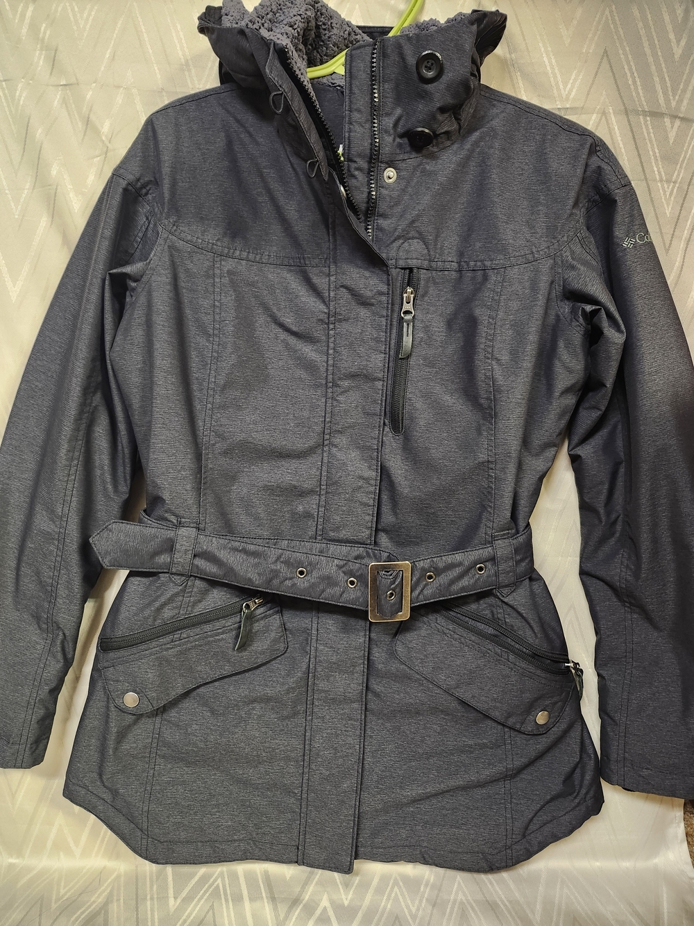 Columbia Women's Charcoal Belted Trench Coat